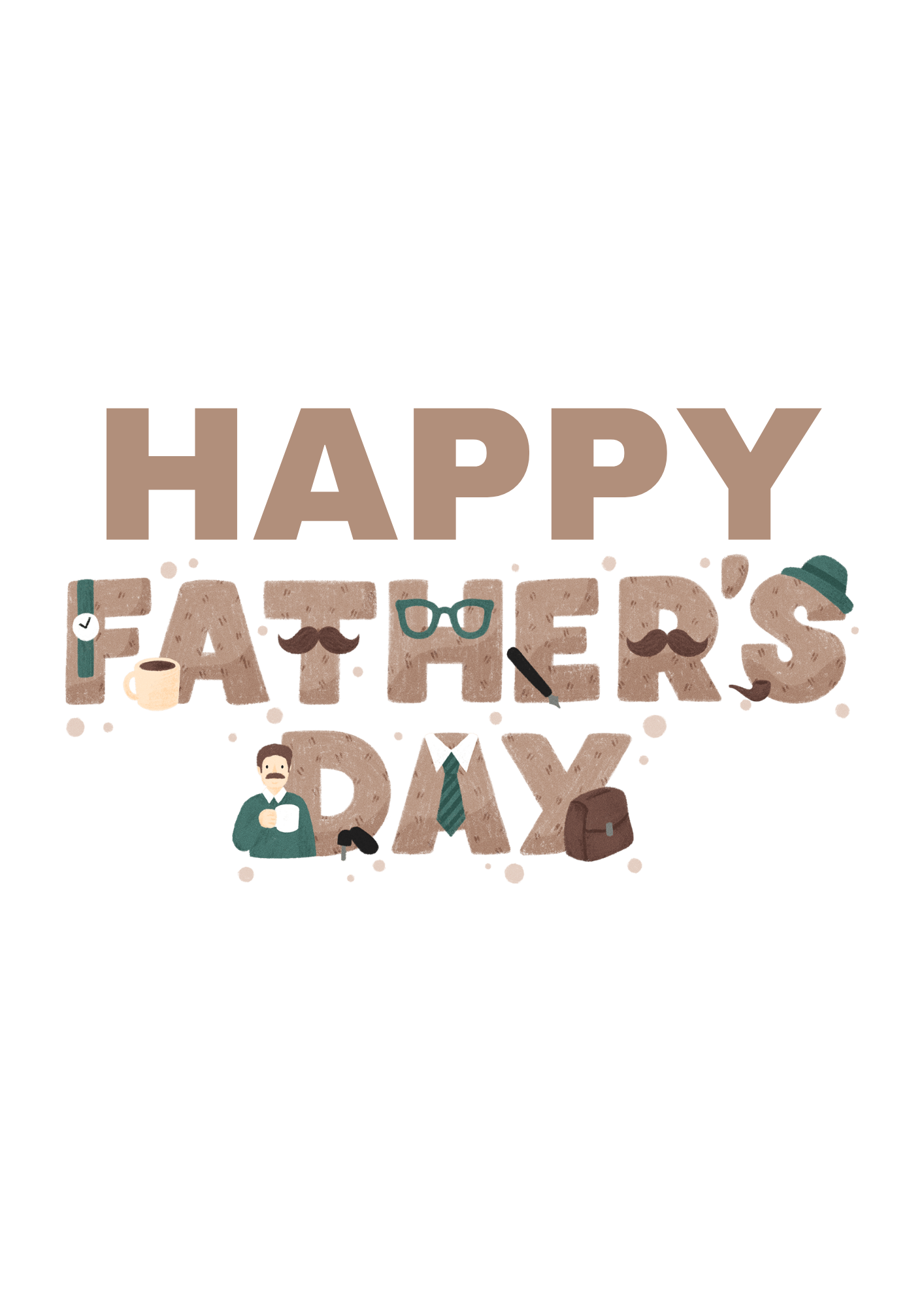 Father's Day card – Illustrated Hero